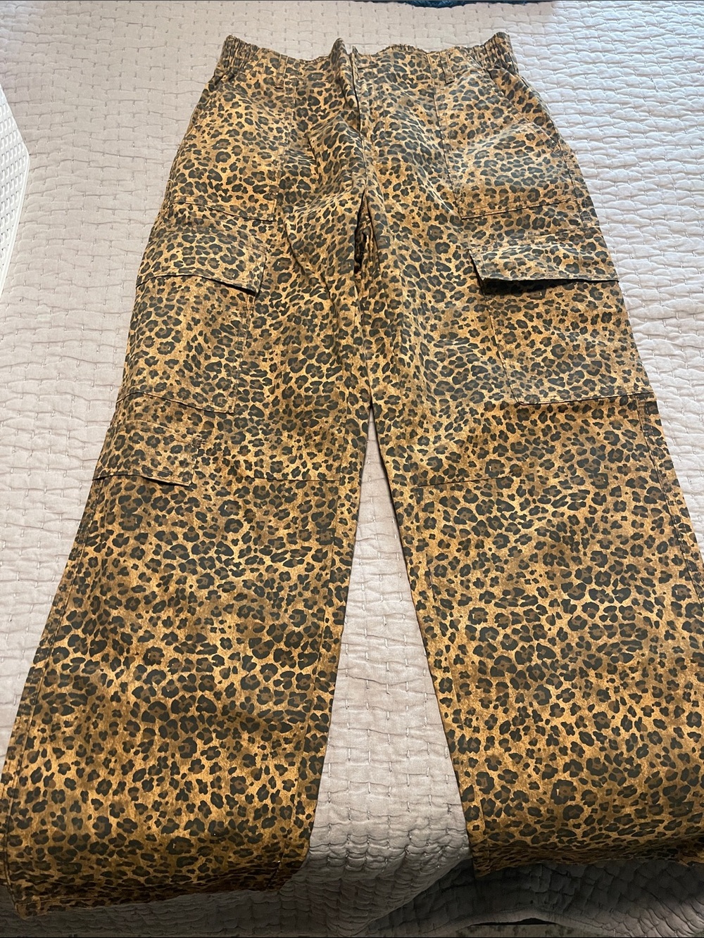 Leopard Print Cargo Pants